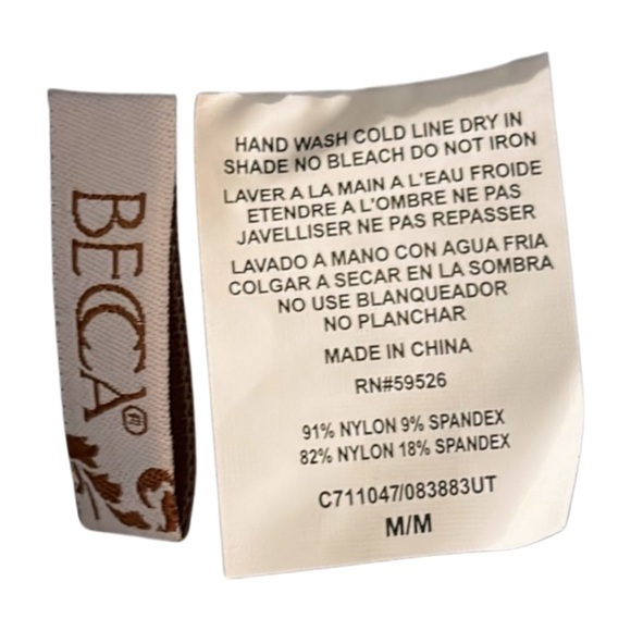 Becca by Rebecca Virtue Crochet Plunge One-Piece Swimsuit, swim wear size S - Picture 8 of 11